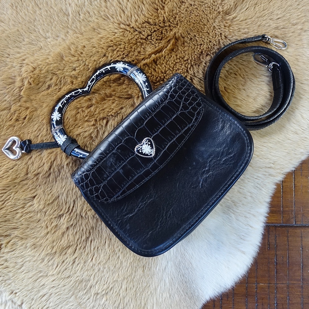 Brighton Leather Heart Clutch (W/ Crossbody Strap)